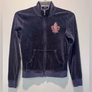 Y2K Juicy Couture Purple Velour Zip-Up‎ Jacket size Large